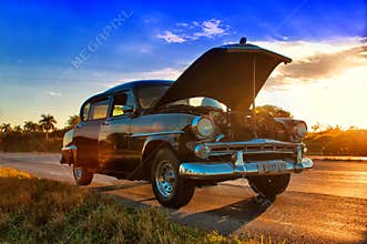 View of old cuban car in havana, cuba
