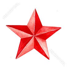 Red Star watercolor painting.