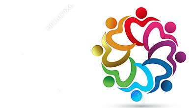 Teamwork people love hugs image video clip footage