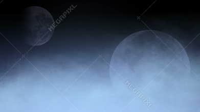 4k Cloud cover moon fairyland celestial sun.