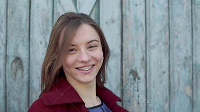 Young girl with dental braces