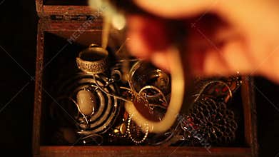 Looking inside a treasure chest.