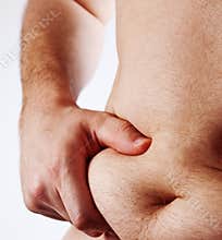 Man with fat belly