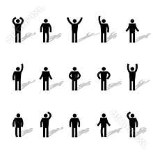 Set of stick figures, vector illustration.