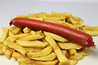 Saveloy and chips