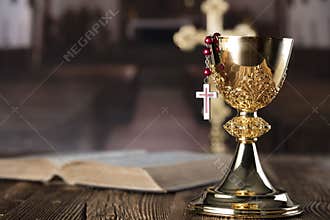 Catholic holidays – Easter. Place for typography and logo.