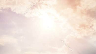 Amazing sunlit clouds timelapse, angelic sunshine falls on earth, door to heaven