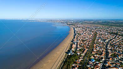 Aerial photo of Chatelaillon beach in Charente Maritime