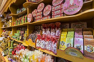 The famous French bakery store La Cure Gourmande in the center of Madrid.
