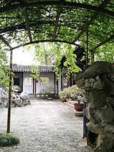 Ancient traditional style garden in Suzhou, China