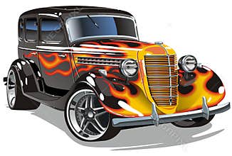 Vector retro hotrod