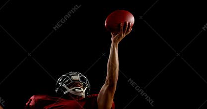 American football player catching the ball 4k
