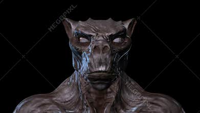 3D Animation of a morphing Creature Face