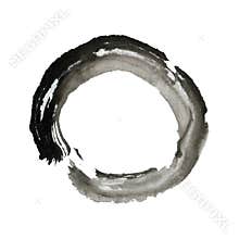 Zen brush stroke circle ring Eastern art