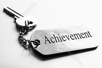 Achievement word with key .Business motivation