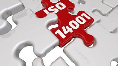 ISO 14001. The inscription on the missing element of the puzzle