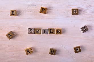 Smile word metal block