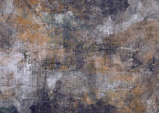 Dark Grey Brown Black Stones Canvas Abstract Painting Grunge Rusty Distorted Decay Old Texture for Autumn Background Wallpaper