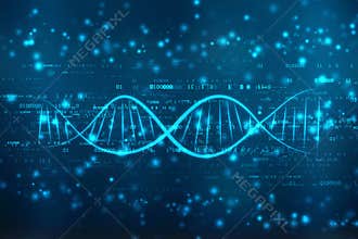 DNA digital illustration in medical abstract background