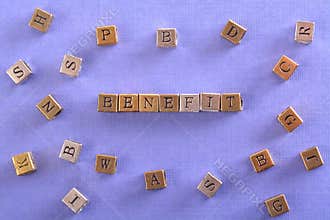 Benefit word metal block