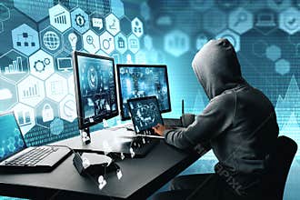 Hacking and thief concept