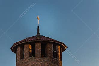 Catholics Cross on steeple