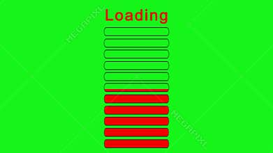 Loading bars vertically on green screen