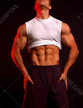 Fitness model in white