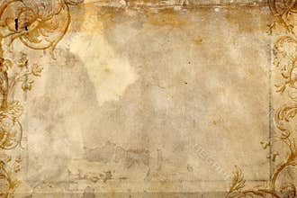 Antique paper featuring flourish design