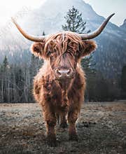 Highland Cattle in the Morning Sun