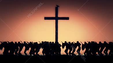 Army of Knight Marching into a Holy War