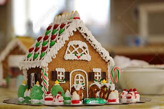 Decorating a Gingerbread House