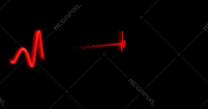 Red heart rhythm EKG, ECG. Heart beat pulse on black background, health care medical