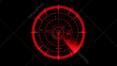 Red HUD Radar Interface Motion Graphic Element
