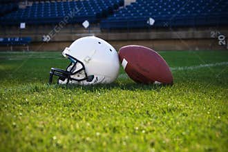 Football Helmet and ball