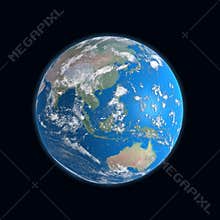 high detailed Earth map, China, australia,