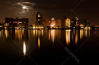 Sarasota city at moonlight