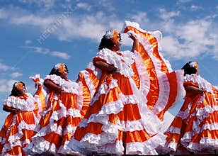Team Of Central American Dancers At Edmonton`s Heritage Festival