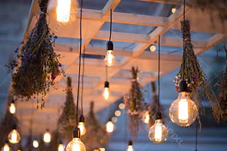 Rustic light bulb garden lights