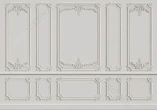 Classic interior wall with mouldings