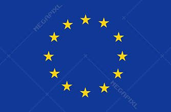 European union flag, official colors and proportion correctly. Patriotic EU symbol, banner, element, design, background.