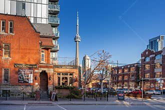 Toronto, Canada â€“ December 4th 2018 - Toronto streets with crowd and public traffic in the fall, early winter