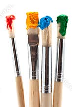 Four paintbrush with color