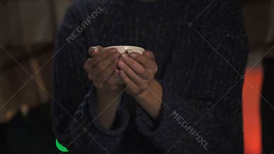 Social worker tenderly covering female at lonely people asylum, X-mas care
