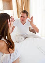 Angry couple having an argument