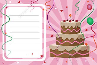 Birthday invitation card - girl