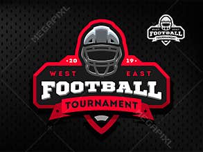 American Football tournament emblem, logo on a dark background.