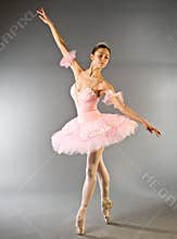 Ballerina's toe dance isolated