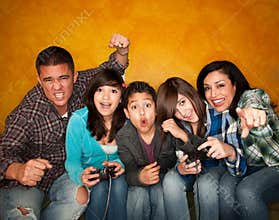 Family Playing a Video Game