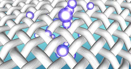 Stain removal 3d animation. Active cleaning action of laundry detergent, washing powder or stain remover.